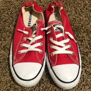 Red slip on Converse